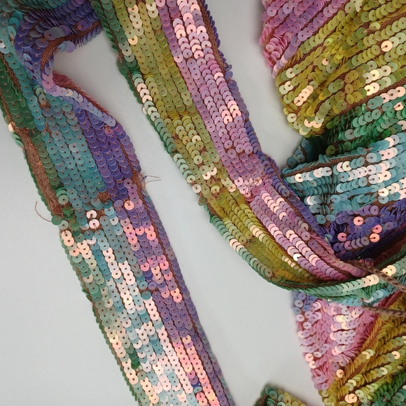 Show Me Your MuMu Rainbow Stripe Sequins Dress Size XXL Women Party Long Sleeve - Picture 10 of 16